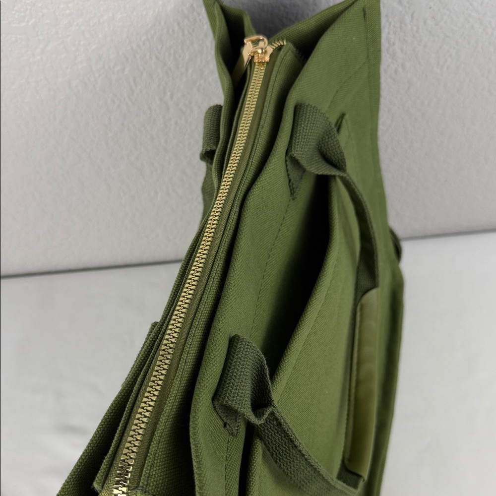 Canvas Tote Bag for Women Crossbody Work Bag Army Green - Picture 10 of 11